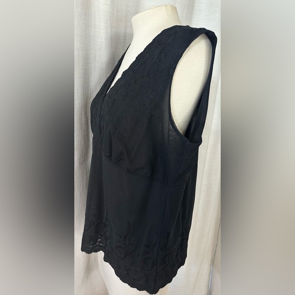 Talbots Womens Black Blouse Shirt Top Lace Size 1X Sleeveless V-Neck NWT - Picture 10 of 14